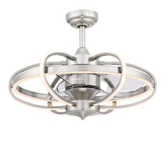Obvi 22 inch Indoor Ceiling Fan with LED Light Kit - Brushed Nickel with Clear blades (90|FP3050BN)