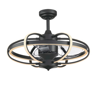 Obvi 22 inch Indoor Ceiling Fan with LED Light Kit - Black with Clear blades (90|FP3050BL)