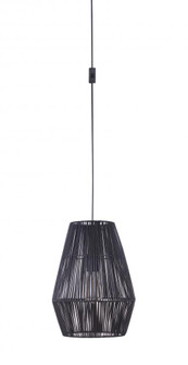 Portable Swag Pendant w/Rattan Shade in Flat Black (20|SW2009-FB)