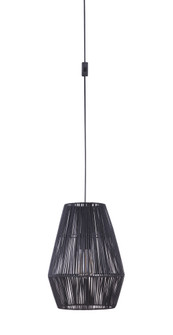 Portable Swag Pendant w/ 11.8''W Rattan Shade in Flat Black (20|SW2009-FB)