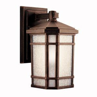Cameron 10.75'' 1 Light Outdoor Wall Light with Etched Linen Glass in Prairie Rock (10687|9718PR)