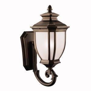 Salisbury 29'' 1 Light Outdoor Wall Light with White Linen Glass in Rubbed Bronze (10687|9043RZ)