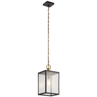Lahden™ 17.25'' 1 Light Outdoor Convertible Pendant/Semi Flush with Clear Seeded Glass in Weather (10687|59008WZC)