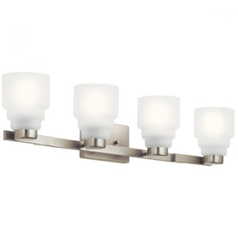 Vionnet 33.5'' 4 Light Vanity Light in Satin Etched Glass in Brushed Nickel (10687|55013NI)