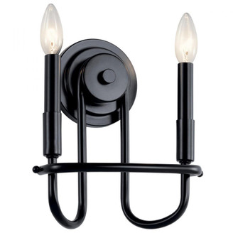 Capitol Hill 10.75'' 2 Light Wall Sconce in Black (10687|52308BK)