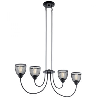 Voclain™ 4 Light Linear Chandelier Black (10687|52273BK)