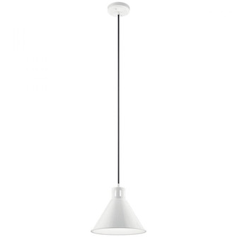 Zailey 9.5'' 1 Light Pendant in White (10687|52176WH)