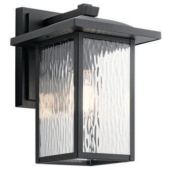 Capanna 13.25'' 1 Light Outdoor Wall Light with Clear Water Glass in Textured Black (10687|49925BKT)