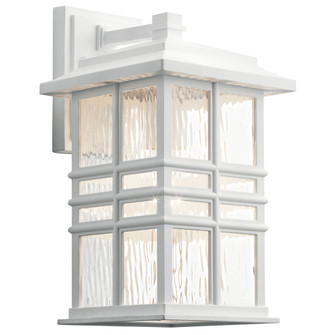 Beacon Square 14.25'' 1 Light Outdoor Wall Light with Clear Hammered Glass in White (10687|49830WH)