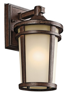 Atwood 11'' 1 Light Outdoor Wall Light with Light Umber Mist Glass and Brown Stone (10687|49071BST)