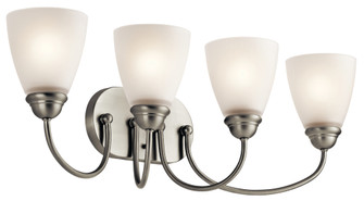 Jolie 28'' 4 Light Vanity Light with Satin Etched Glass in Brushed Nickel (10687|45640NI)