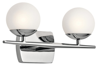 Jasper 16.5 inches 2 Light Halogen Vanity Light with Satin Etched Cased Opal Glass Chrome (10687|45581CH)