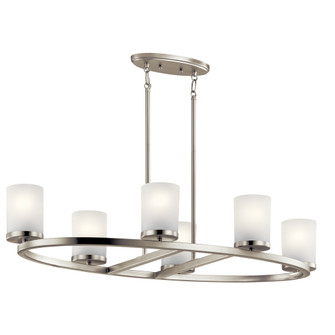 Daimlen™ 6 Light Oval Chandelier Brushed Nickel (10687|44038NI)