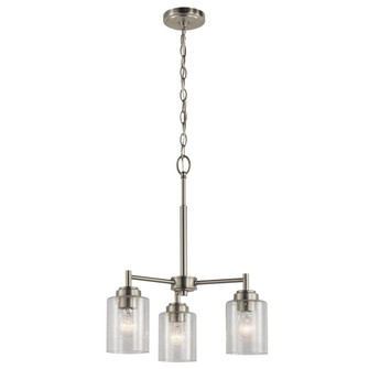 Winslow 15.25'' 3 Light Mini Chandelier with Clear Seeded Glass in Brushed Nickel (10687|44029NI)