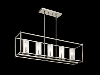 Crosby 13.75'' 5 Light Linear Chandelier with Clear Glass Brushed Nickel (10687|43995NI)