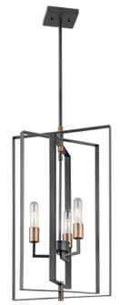 Taubert 26.25'' 3 Light Foyer Pendant with Black and Natural Brass Accents (10687|43983BK)