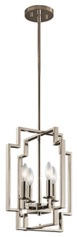 Downtown Deco 17'' 4 Light Foyer Pendant in Polished Nickel (10687|43964PN)