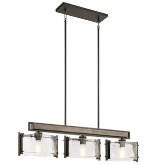 Aberdeen 9.75'' 3 LT Linear Chandelier with Piastra Glass (10687|43896OZ)