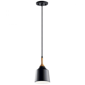 Danika 1 Light Mini Pendant Black (10687|43682BK)