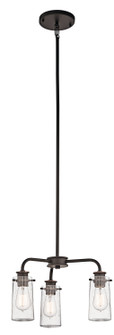 Braelyn 11.25'' 3 LT Mini Convertible Chandelier or Semi Flush with Clear Seeded Glass Olde Bronz (10687|43057OZ)