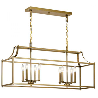Morrigan 40'' 8 Light Linear Chandelier Natural Brass (10687|42497NBR)