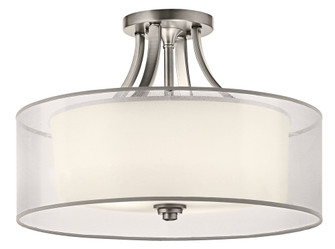 Lacey 20'' 4 LT Semi Flush with Satin Etched Cased Opal Inner Diffusers (10687|42387AP)