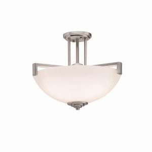 Eileen 14.5'' 3 LT Convertible Inverted Pendant or Semi Flush with Satin Etched Cased Opal Glass (10687|3797NI)