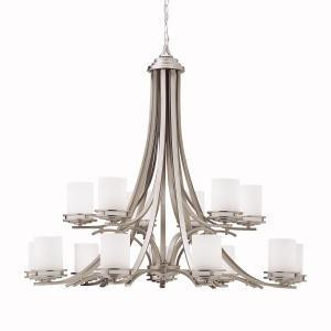Hendrik 15 36'' Light Chandelier with Satin Etched Cased Opal Glass Brushed Nickel (10687|1675NI)