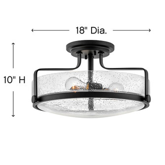 Medium Semi-Flush Mount (87|3643BK-CS)