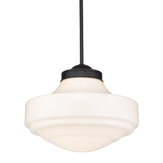 Golden Lighting Ingalls 1-light 16in Pendant in Matte Black and Vintage Milk Glass (36|0508-L BLK-VMG)