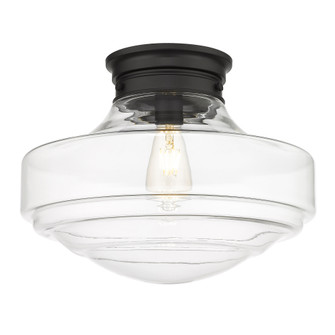 Golden Lighting Ingalls 1-light 16in Semi-Flush Mount in Matte Black and Clear Glass (36|0508-LSF BLK-CLR)