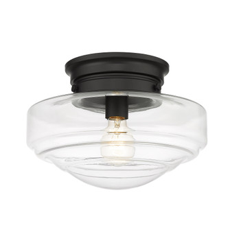Golden Lighting Ingalls 1-light 12in Semi-Flush Mount in Matte Black and Clear Glass (36|0508-SF BLK-CLR)