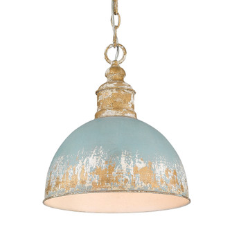 Golden Lighting Alison 1-light Pendant in Vintage Gold and Antique Teal shade (36|0809-M VG-TEAL)