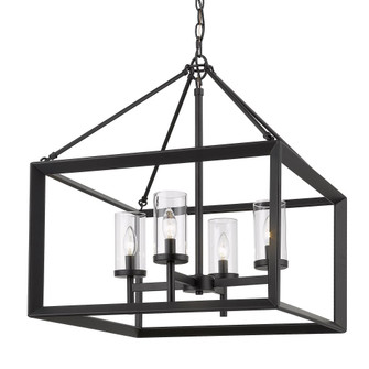 Smyth 4 Light Chandelier in Matte Black with Clear Glass Shades (36|2073-4 BLK-CLR)