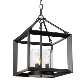 Golden Lighting Smyth 3-light Chandelier in Matte Black (36|2073-M3 BLK-CLR)