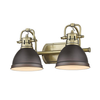 Duncan 2 Light Bath Vanity in Aged Brass with Rubbed Bronze Shades (36|3602-BA2 AB-RBZ)