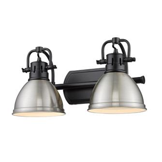 Yep by Golden Lighting Duncan 2-light Vanity in Matte Black and Pewter shade (36|3602-BA2 BLK-PW)