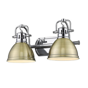 Duncan 2 Light Bath Vanity in Chrome with Aged Brass Shades (36|3602-BA2 CH-AB)