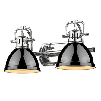 Yep by Golden Lighting Duncan 2-light Vanity in Chrome and Black shade (36|3602-BA2 CH-BK)