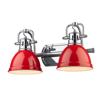 Duncan 2 Light Bath Vanity in Chrome with Red Shades (36|3602-BA2 CH-RD)