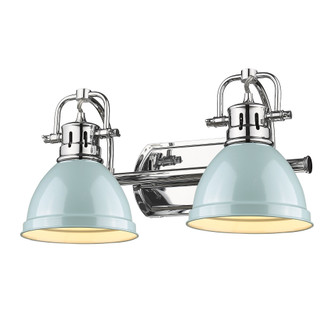 Yep by Golden Lighting Duncan 2-light Vanity in Chrome and Seafoam shade (36|3602-BA2 CH-SF)