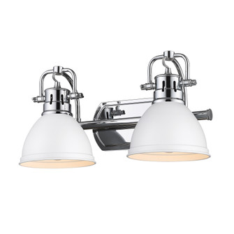 Yep by Golden Lighting Duncan 2-light Vanity in Chrome and Matte White shade (36|3602-BA2 CH-WHT)