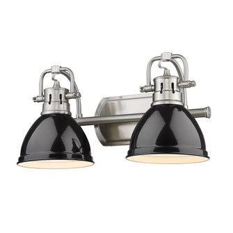 Yep by Golden Lighting Duncan 2-light Vanity in Pewter and Black shade (36|3602-BA2 PW-BK)