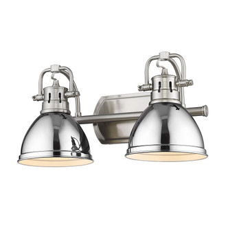Yep by Golden Lighting Duncan 2-light Vanity in Pewter and Chrome shade (36|3602-BA2 PW-CH)