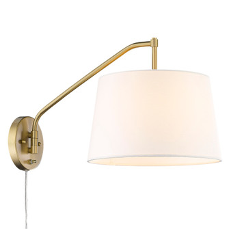 Wry Lighting Ryleigh 1-light Swing Arm in Brushed Champagne Brass and Modern White shade (36|3694-A1W BCB-MWS)