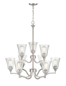 Caily 9-Light Chandelier Ceiling Light Brushed Nickel (670|2119-BN)