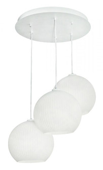 Cleo 3 Light Round Pendant,120V,White (1|CLEP13WHRND3)