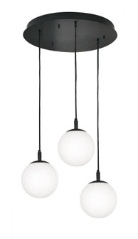 Loretto 3 Light Round Pendant,120V,Black (1|LRTP07MBBKRND3)