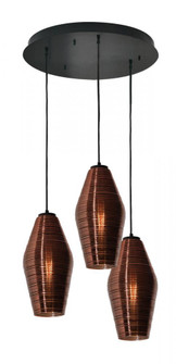 Mila 3 Light Round Pendant,120V,Black (1|MLAP13CPRND3)