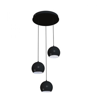 Roxy 3 Light Round Pendant,120V,Black (1|RXYP08BKRND3)